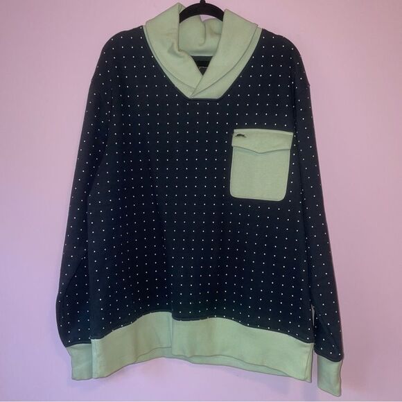 A. Tiziano XL Navy Polka Dot Color Block Sweater - Picture 1 of 4